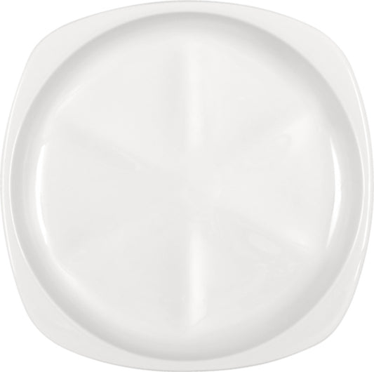 White Flat Angular Plate 8.9" x 8.9" x 1" Bauhaus & B1100 by Bauscher