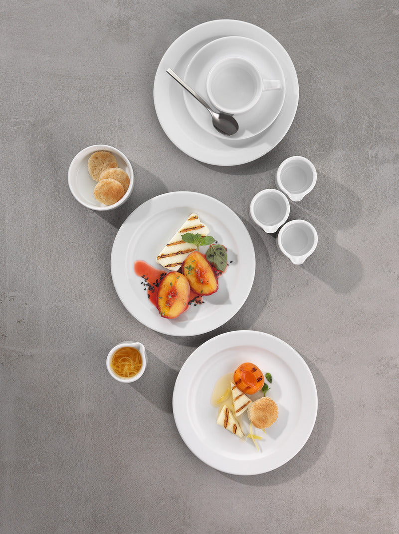 White Set Platter with Two Wells 9.8" x 3.9" Bauhaus & B1100 by Bauscher
