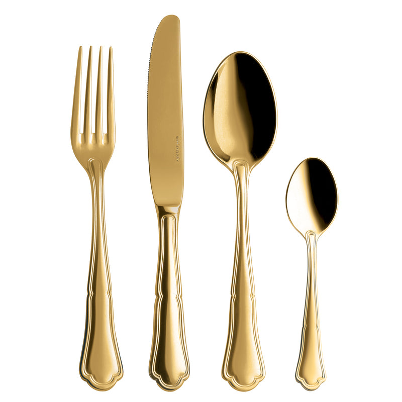 Dessert Fork 7.3" Chippendale PVD Gold by Hepp
