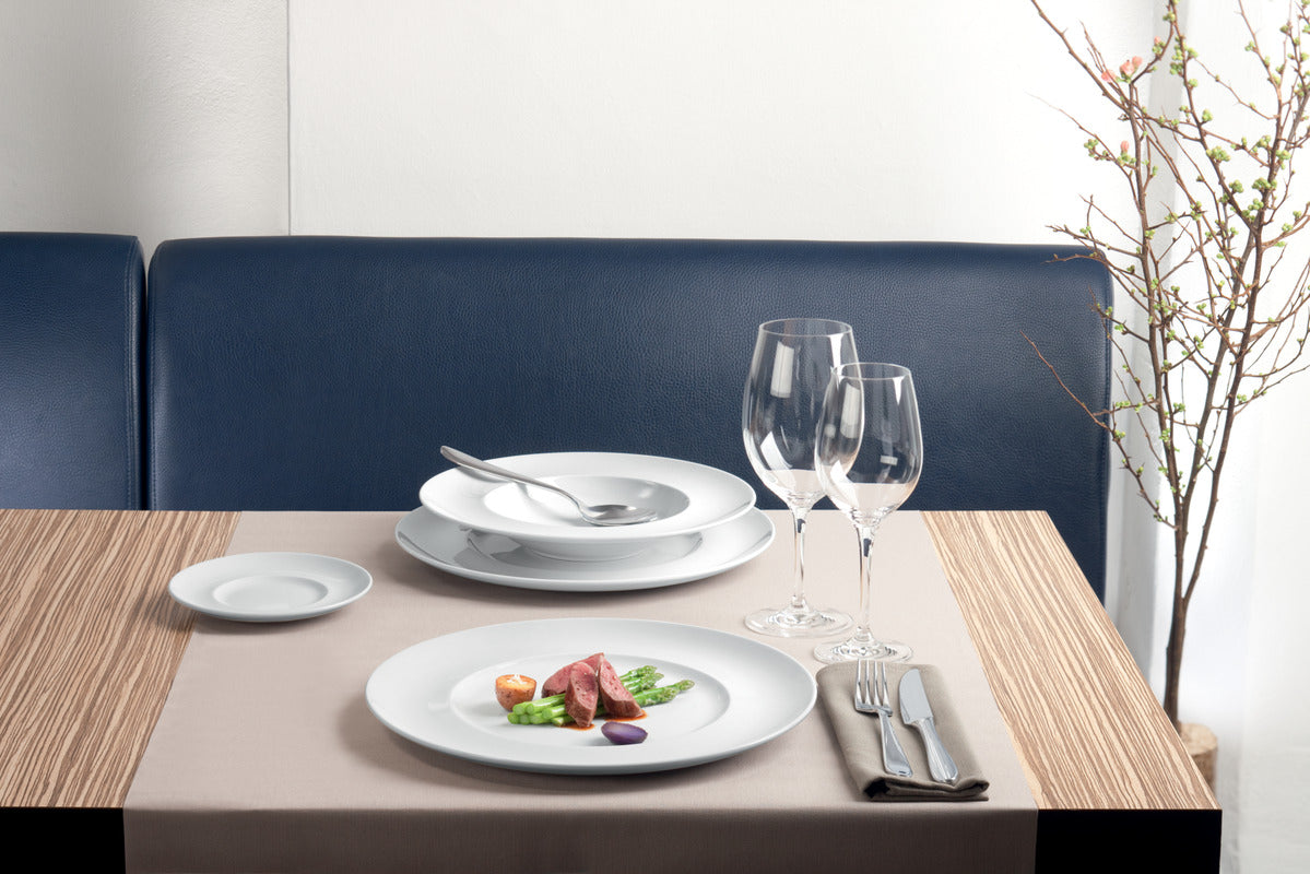 White Deep Plate With Rim 6.3