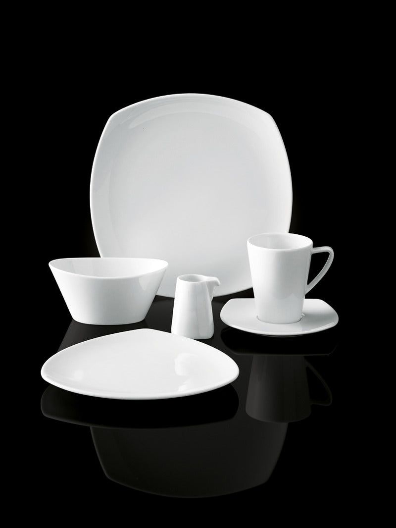 White Triangular Flat Coupe Plate 7.5