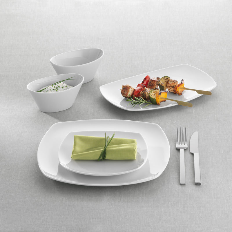 White Square Flat Coupe Etagère-Plate 9.7