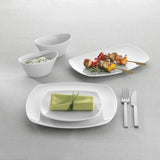 White Square Flat Coupe Etagère-Plate 9.7