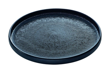 Black Flat Round Plate 8.3" dia. Nara by Playground