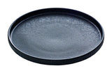 Black Flat Round Plate 10.6