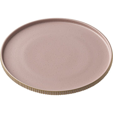 Rosé Flat Round Plate with Relief 8.3" dia. Nara by Playground