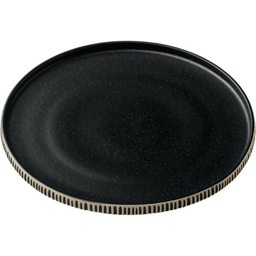 Black & White Flat Round Plate with Relief 8.3" dia. Nara by Playground