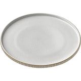 White Flat Round Plate with Relief 10.6