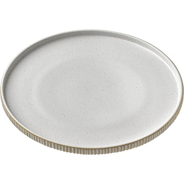 White Flat Round Plate with Relief 10.6" dia. Nara by Playground