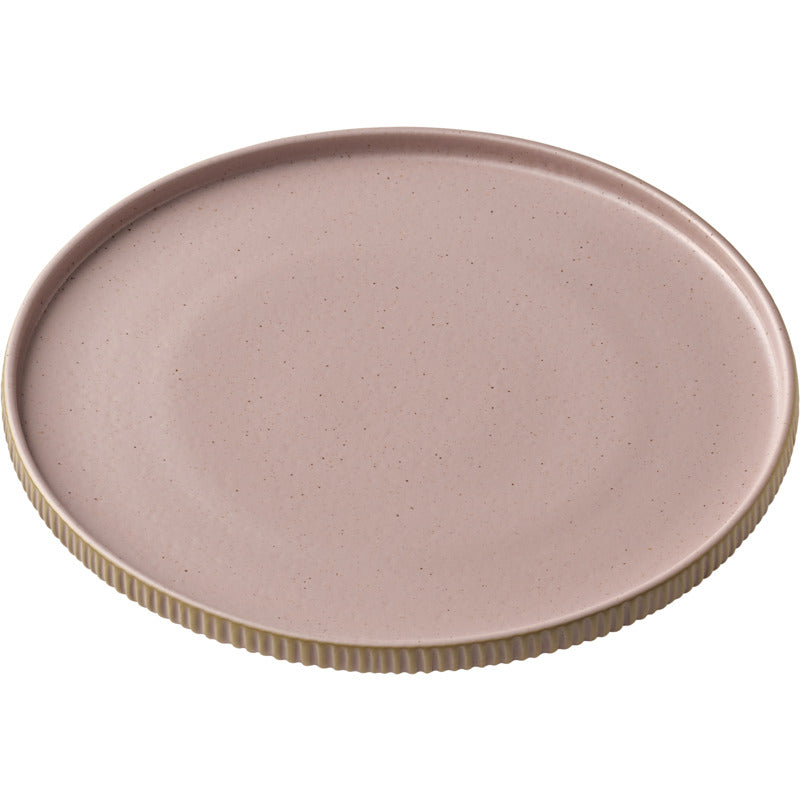 Rosé Flat Round Plate with Relief 10.6