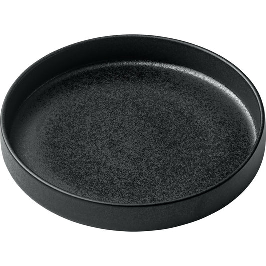 Black Deep High Rim Plate 9.5" dia. 43.9 oz Nara by Playground
