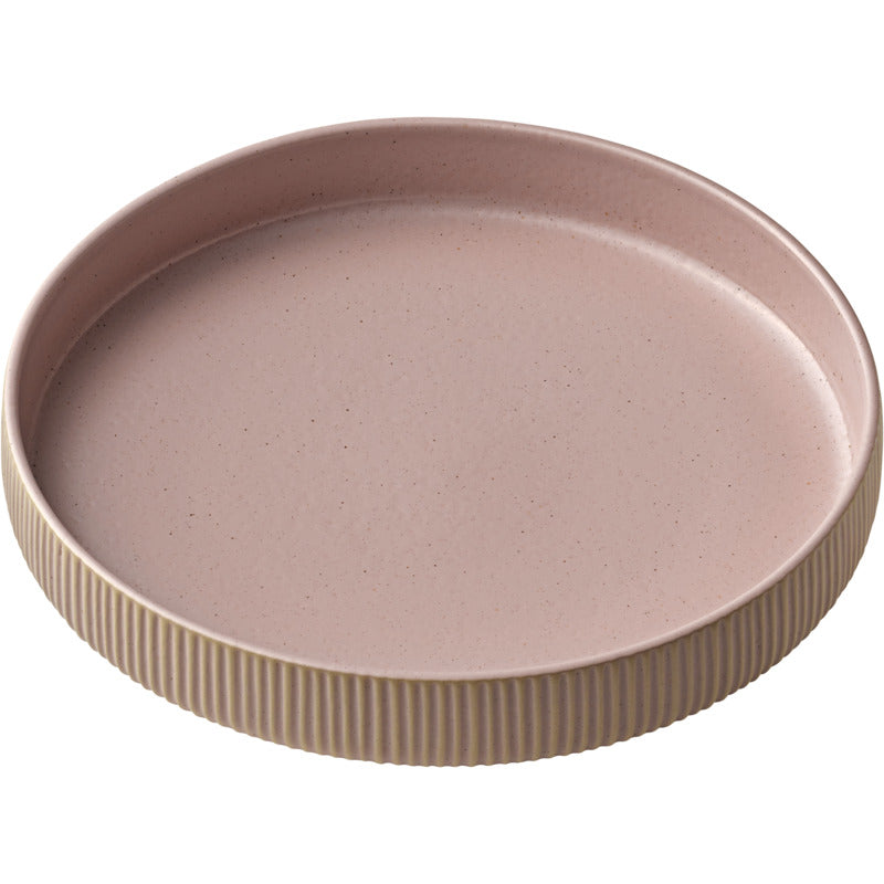 Rosé Flat Round Plate with Relief 9.5