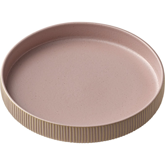 Rosé Flat Round Plate with Relief 9.5" dia. Nara by Playground