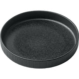 Black Flat Round Plate with Relief 9.5