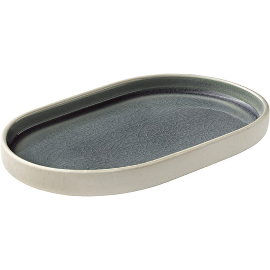 Grey Oval Platter 7.1" x 4.3" Nara by Playground