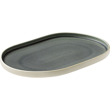 Grey Oval Platter 11.8" x 7.9" Nara by Playground