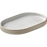 White Oval Coupe Platter with Relief 7.1