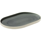 Grey Oval Coupe Platter with Relief 11.8