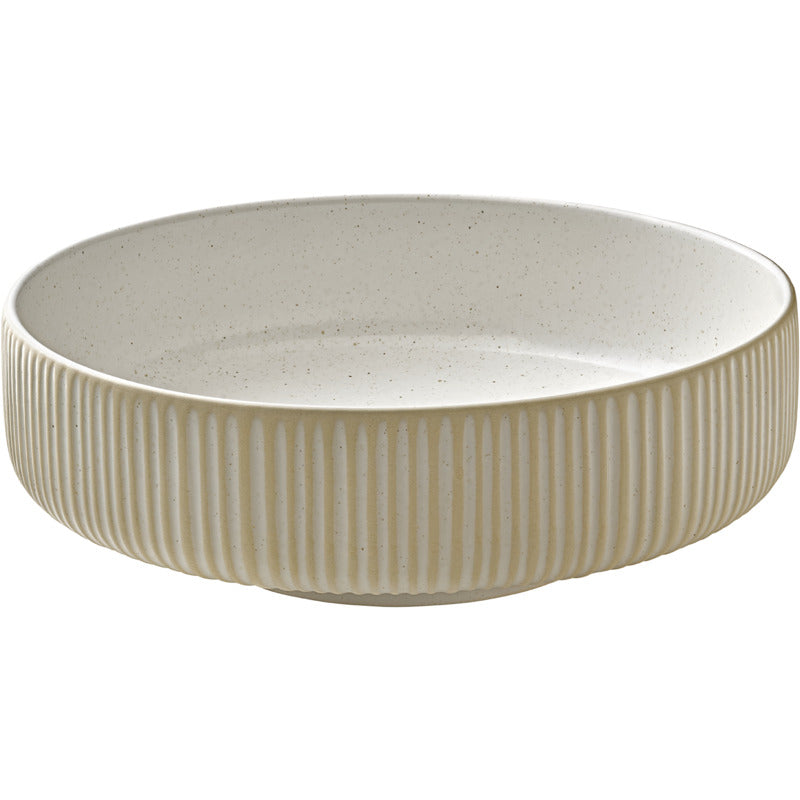 White Round Bowl with Relief 4.7