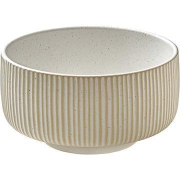White Round Bowl with Relief 5.9" dia. 29.6 oz Nara by Playground