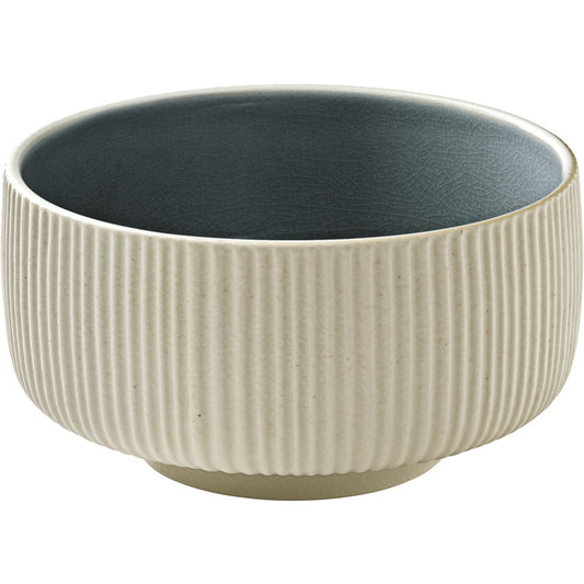 Grey Round Bowl with Relief 5.9" dia. 29.6 oz Nara by Playground