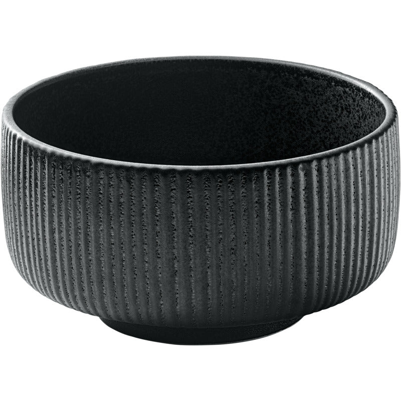 Black Round Bowl with Relief 5.9" dia. 29.6 oz Nara by Playground