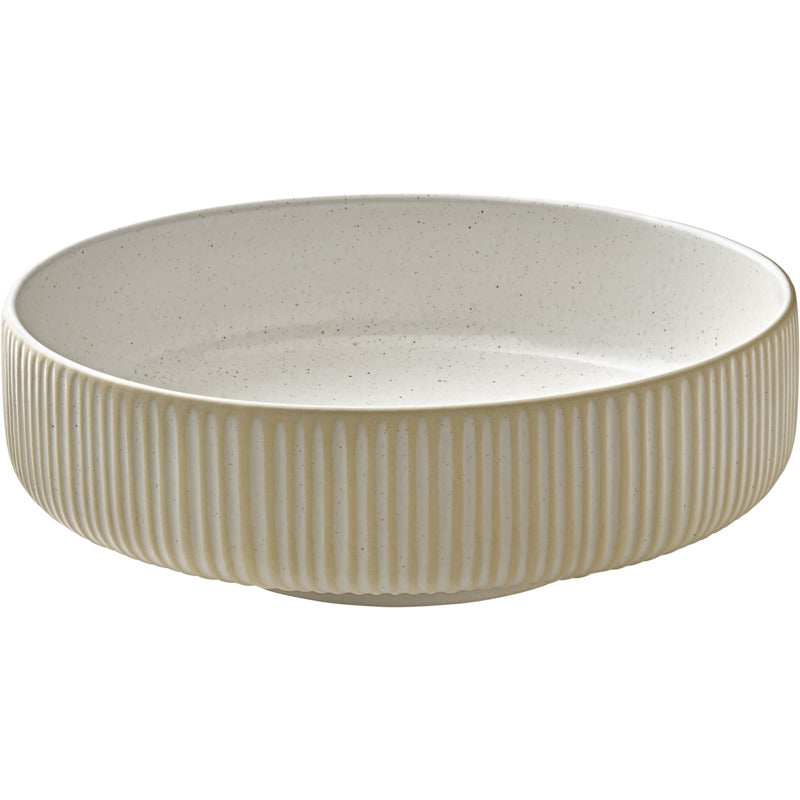 White Round Bowl with Relief 6.3