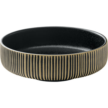 Black & White Round Bowl with Relief 6.3" dia. 24.1 oz Nara by Playground