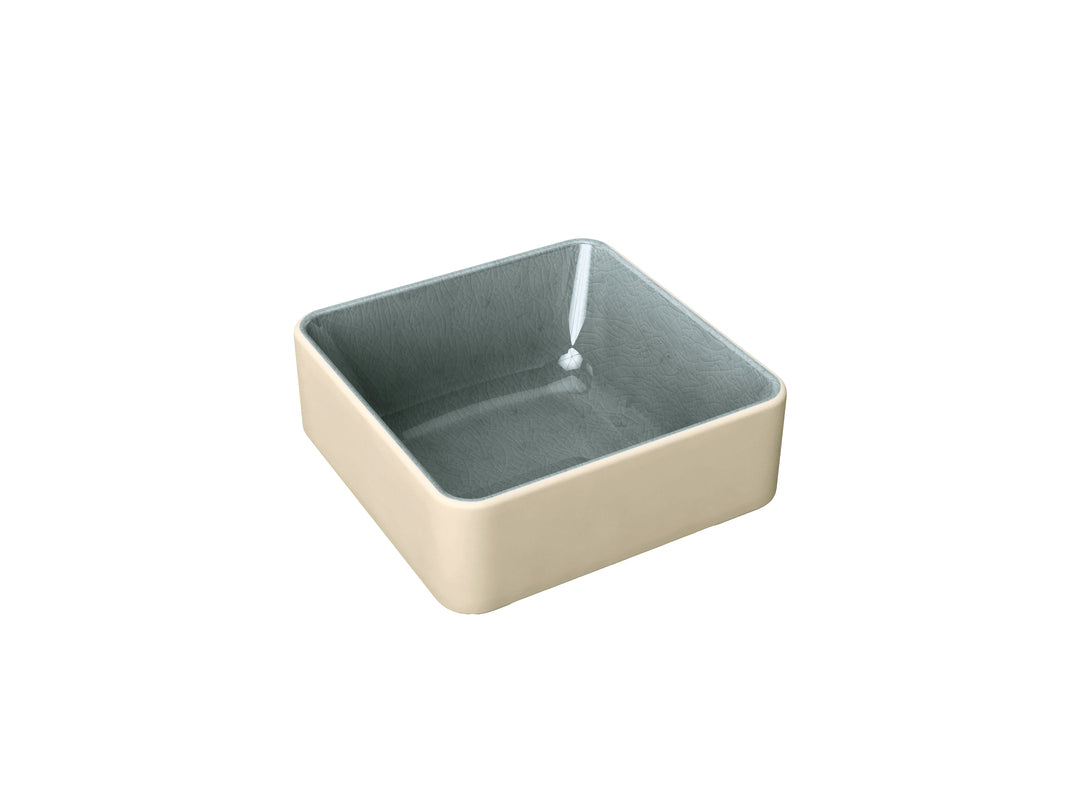 Grey Deep Square Bowl 3.5" x 3.5" Nara by Playground