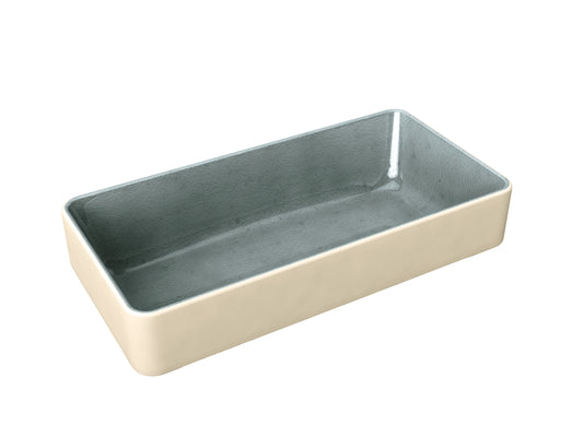 Grey Deep Rectangular Bowl 7.1" x 3.5" Nara by Playground