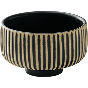 Black & White Round Bowl with Relief 3.1" dia. 4.1 oz Nara by Playground
