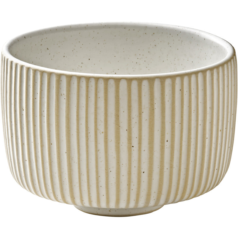 White Low Mug with Relief 3.8