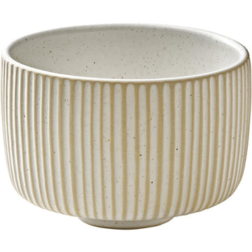 White Low Mug with Relief 3.8" dia. 10.7 oz Nara by Playground