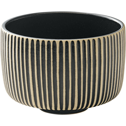 Black & White Low Mug with Relief 3.8" dia. 10.7 oz Nara by Playground