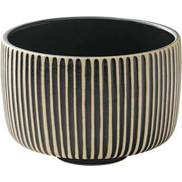 Black & White Low Mug with Relief 3.8" dia. 10.7 oz Nara by Playground