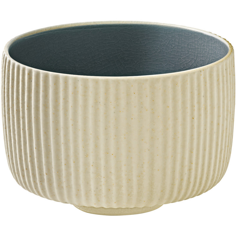 Grey Low Mug with Relief 3.8" dia. 10.7 oz Nara by Playground