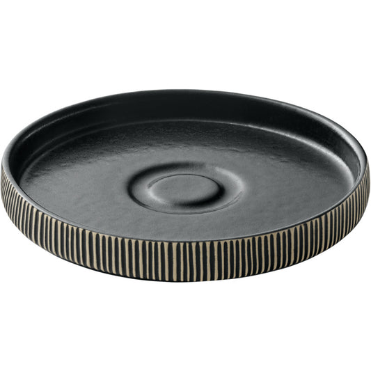 Black & White Saucer with Relief 5.9" dia. Nara by Playground