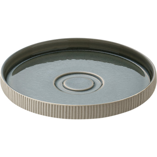Grey Saucer with Relief 5.9" dia. Nara by Playground