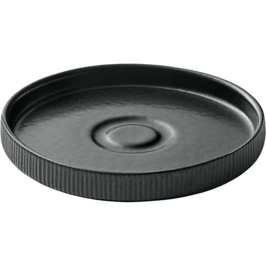 Black Saucer with Relief 5.9" dia. Nara by Playground