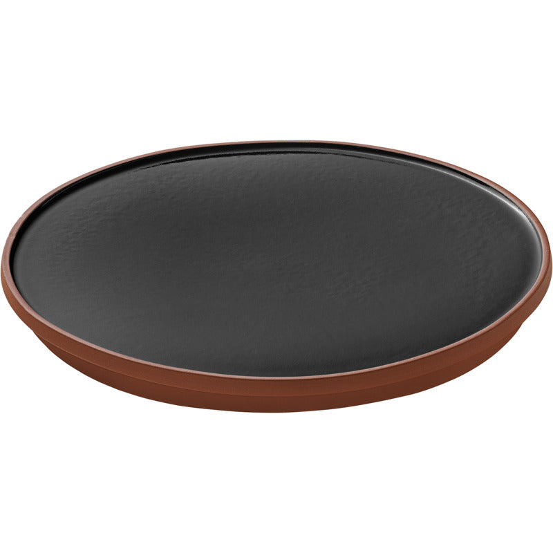 Black Flat Round Coupe Plate 6.3
