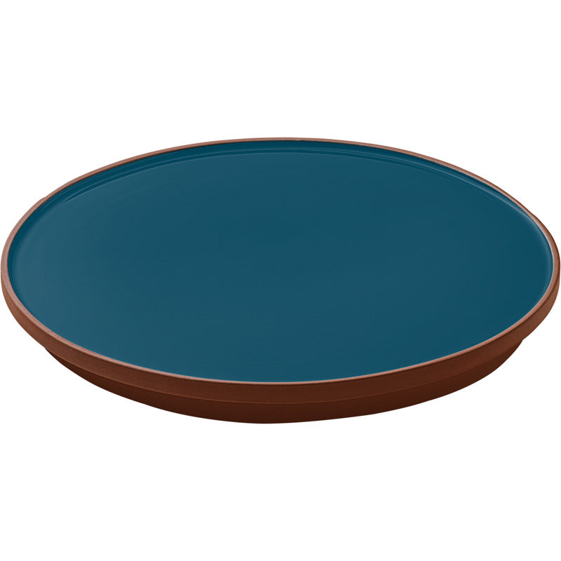 Blue Flat Round Coupe Plate 6.3