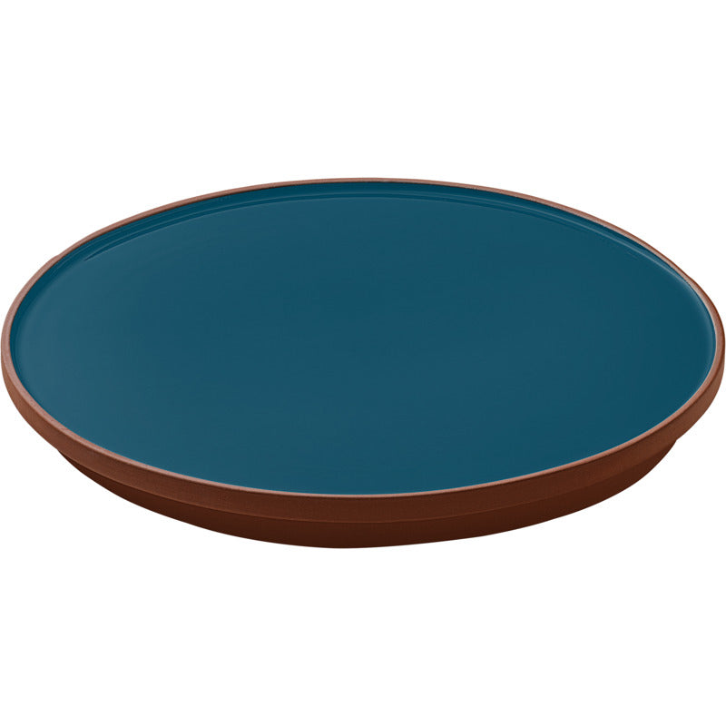 Blue Flat Round Coupe Plate 8.3