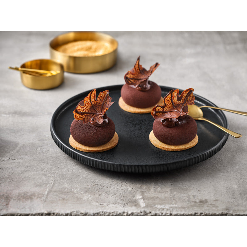 Black Oval Coupe Platter with Relief 7.1