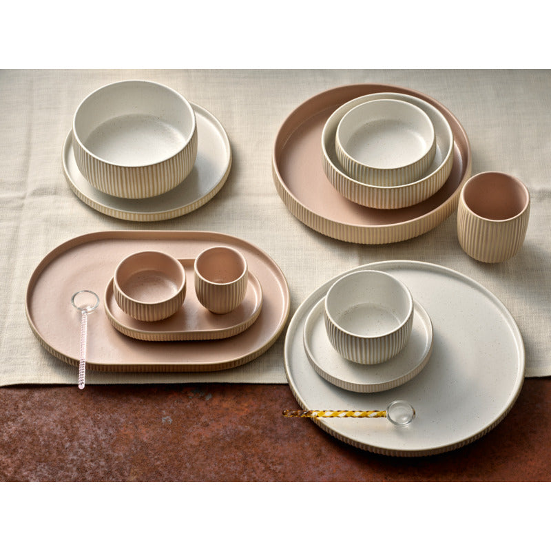 Rosé Flat Round Plate with Relief 8.3" dia. Nara by Playground