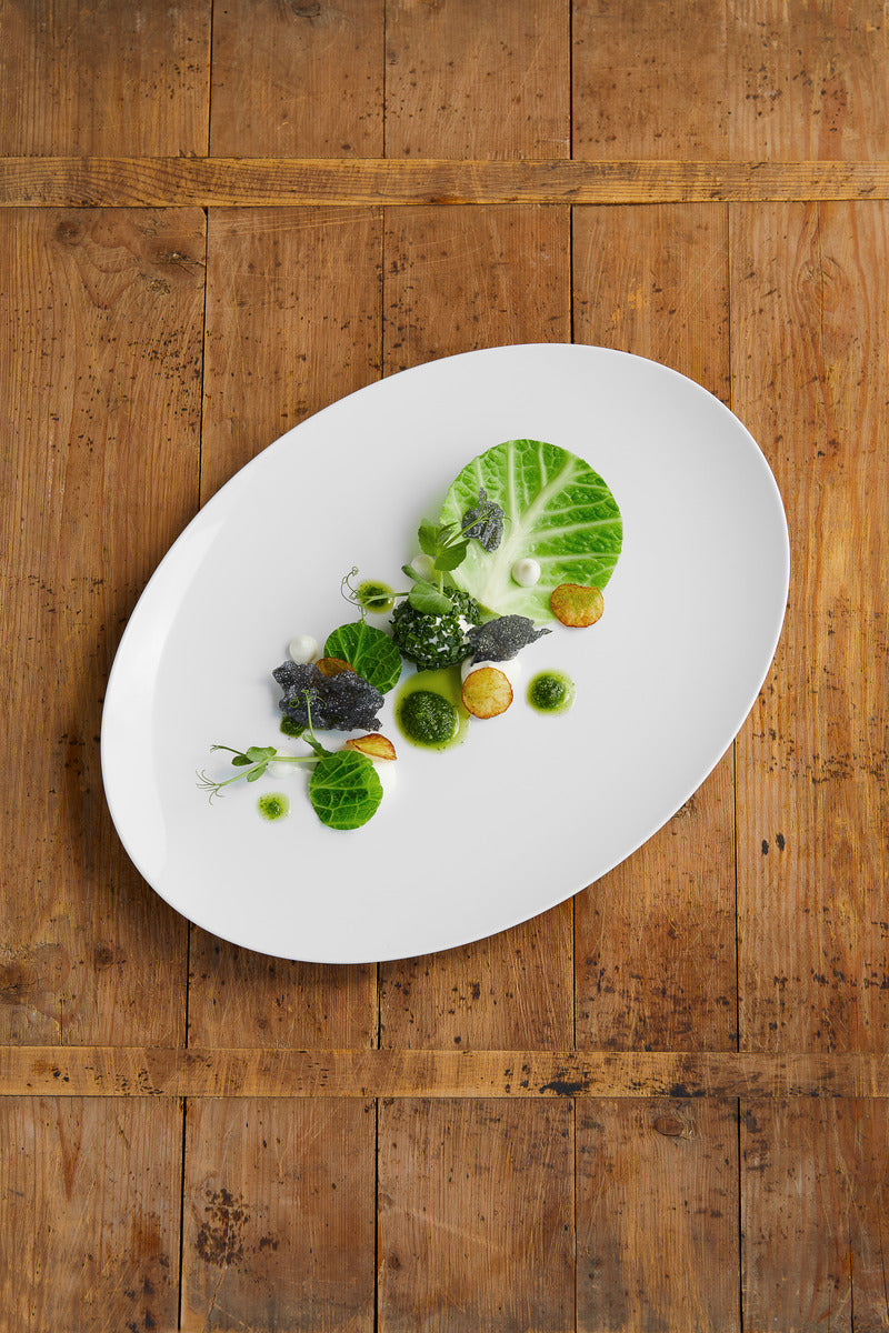 White Oval Coupe Platter 14.6