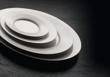 White Oval Etagère Platter With Rim 13