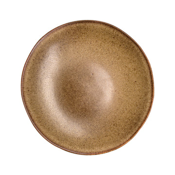 Brown Deep Coupe Plate 10.4" dia. x 1.6" Q Authentic Stone by Studio Raw