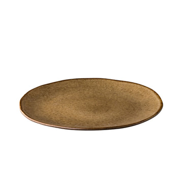 Brown Coupe Plate 11.2" dia. Q Authentic Stone by Studio Raw