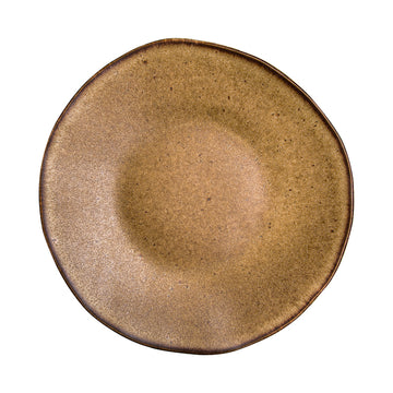 Brown Coupe Plate 8.3" dia. Q Authentic Stone by Studio Raw