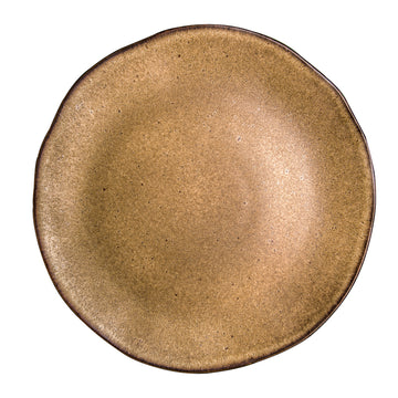 Brown Coupe Plate 12.4" dia. Q Authentic Stone by Studio Raw